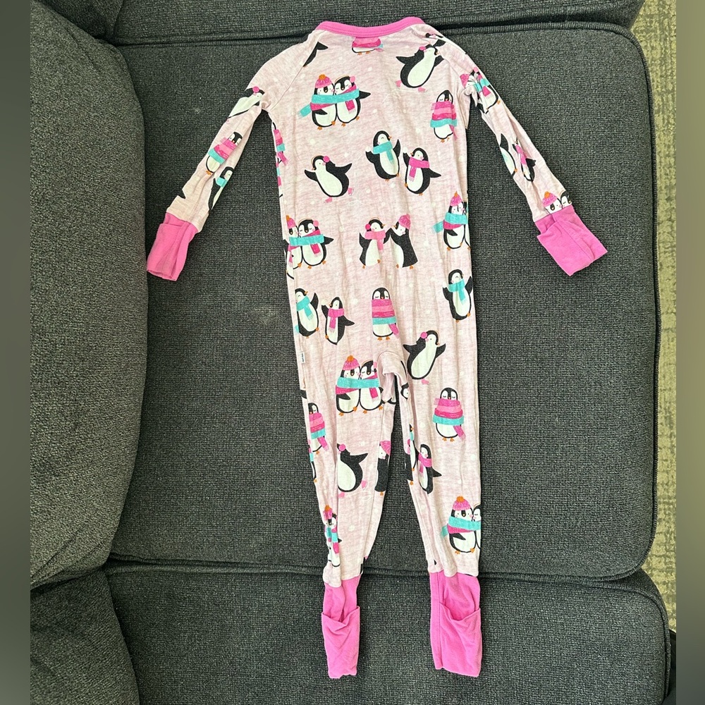 Little Sleepies Pink Penguin Party Zippy - Picture 3 of 4